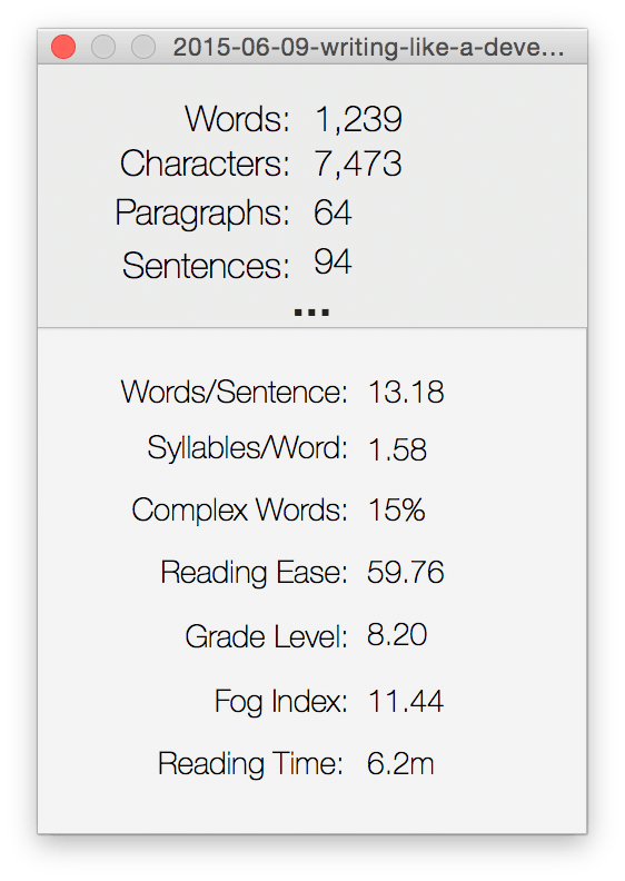 Marked 2 Statistics